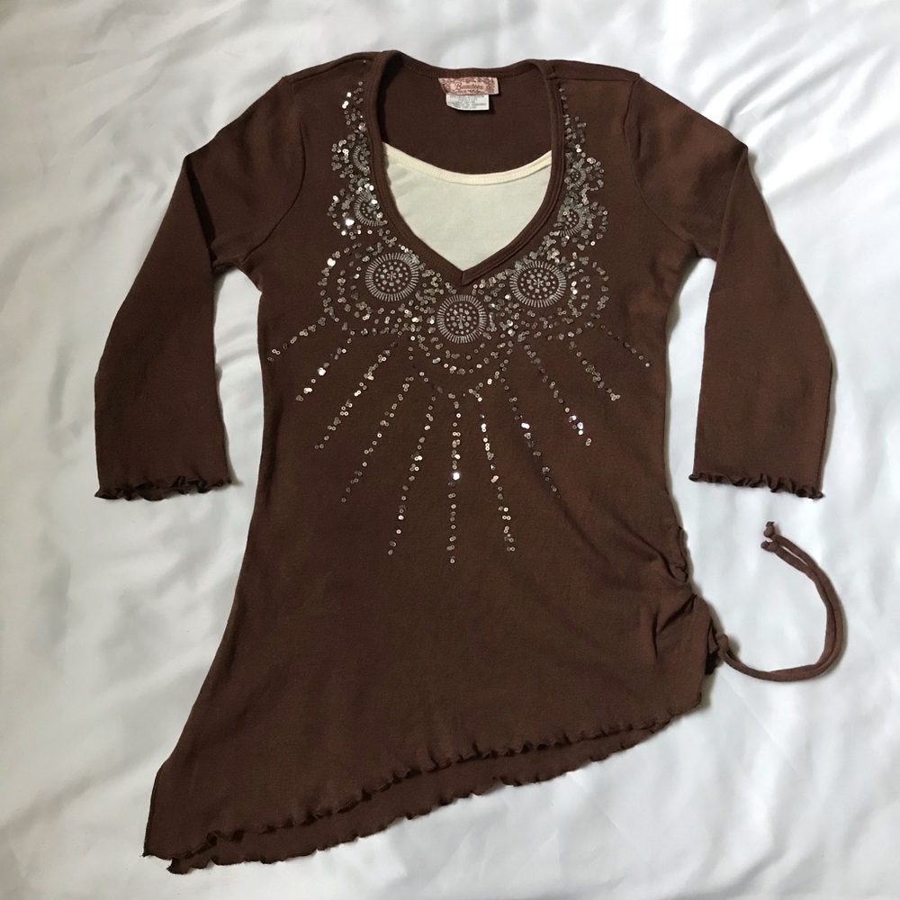 FREE Beautees sequin design girls top size M(girl)